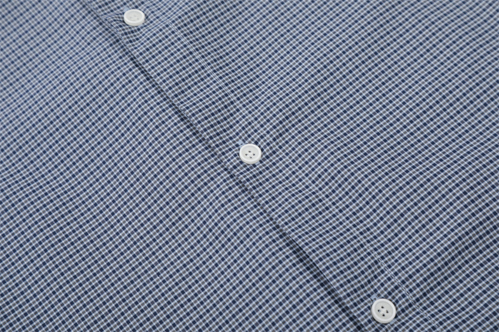DAXUEN Men's short-sleeved plaid button-up shirt