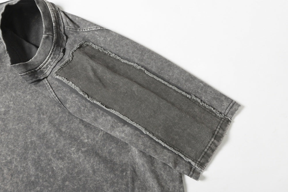 DAXUEN Distressed short sleeve T-shirt with raw edges