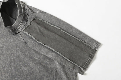 DAXUEN Distressed short sleeve T-shirt with raw edges