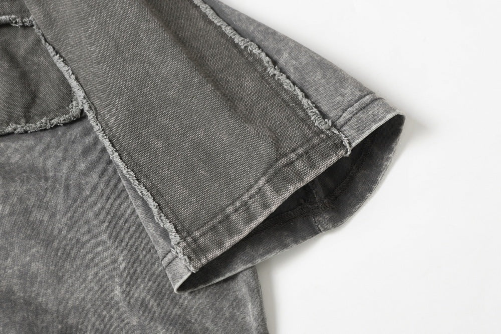DAXUEN Distressed short sleeve T-shirt with raw edges