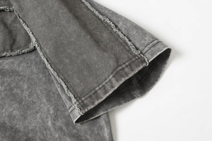 DAXUEN Distressed short sleeve T-shirt with raw edges