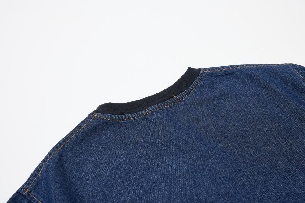 DAXUEN MAFA Vintage Denim Effect T-Shirt