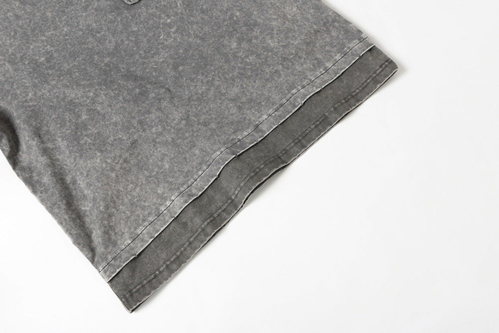 DAXUEN Distressed short sleeve T-shirt with raw edges