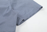 DAXUEN Men's short-sleeved plaid button-up shirt