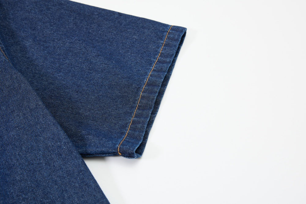 DAXUEN MAFA Vintage Denim Effect T-Shirt