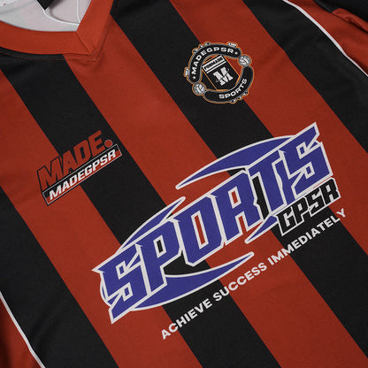 DAXUEN Retro Striped V-Neck Football Jersey