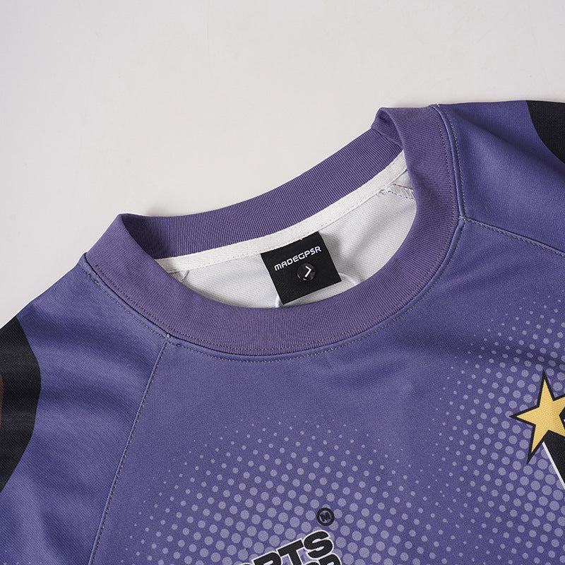 DAXUEN Purple short-sleeved crew neck graphic t-shirt