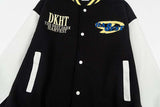 DAXUEN Varsity bomber jacket with contrasting colors and graphics