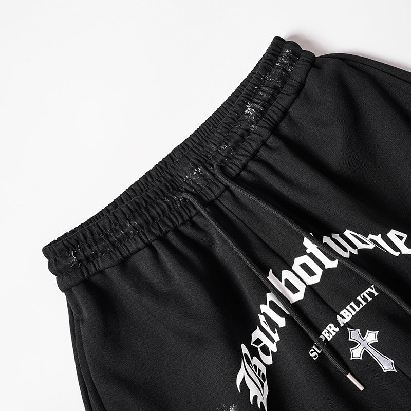 DAXUEN Distressed graffiti wide-leg sweatpants