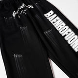 DAXUEN Distressed graffiti wide-leg sweatpants
