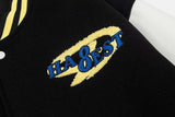 DAXUEN Varsity bomber jacket with contrasting colors and graphics