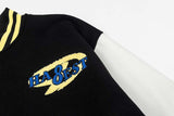 DAXUEN Varsity bomber jacket with contrasting colors and graphics