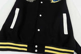 DAXUEN Varsity bomber jacket with contrasting colors and graphics