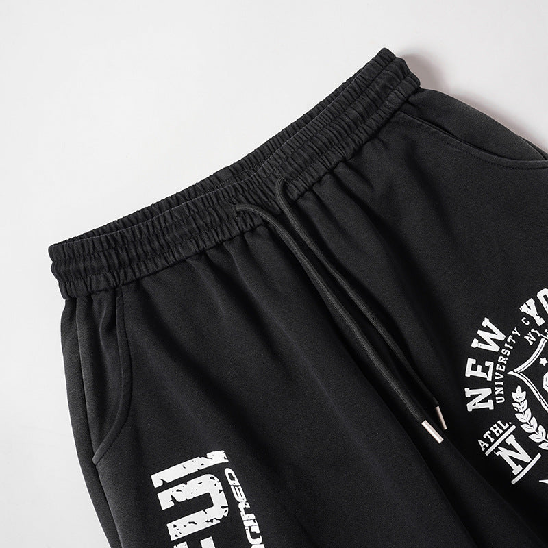 DAXUEN Graphic print wide leg sweatpants in black and white