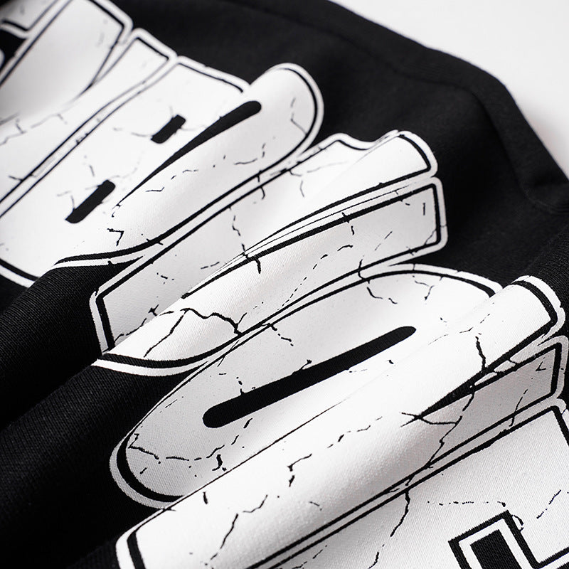 DAXUEN Distressed graffiti wide-leg sweatpants