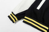 DAXUEN Varsity bomber jacket with contrasting colors and graphics