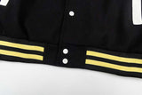 DAXUEN Varsity bomber jacket with contrasting colors and graphics
