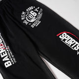 DAXUEN Graphic print wide leg sweatpants in black and white