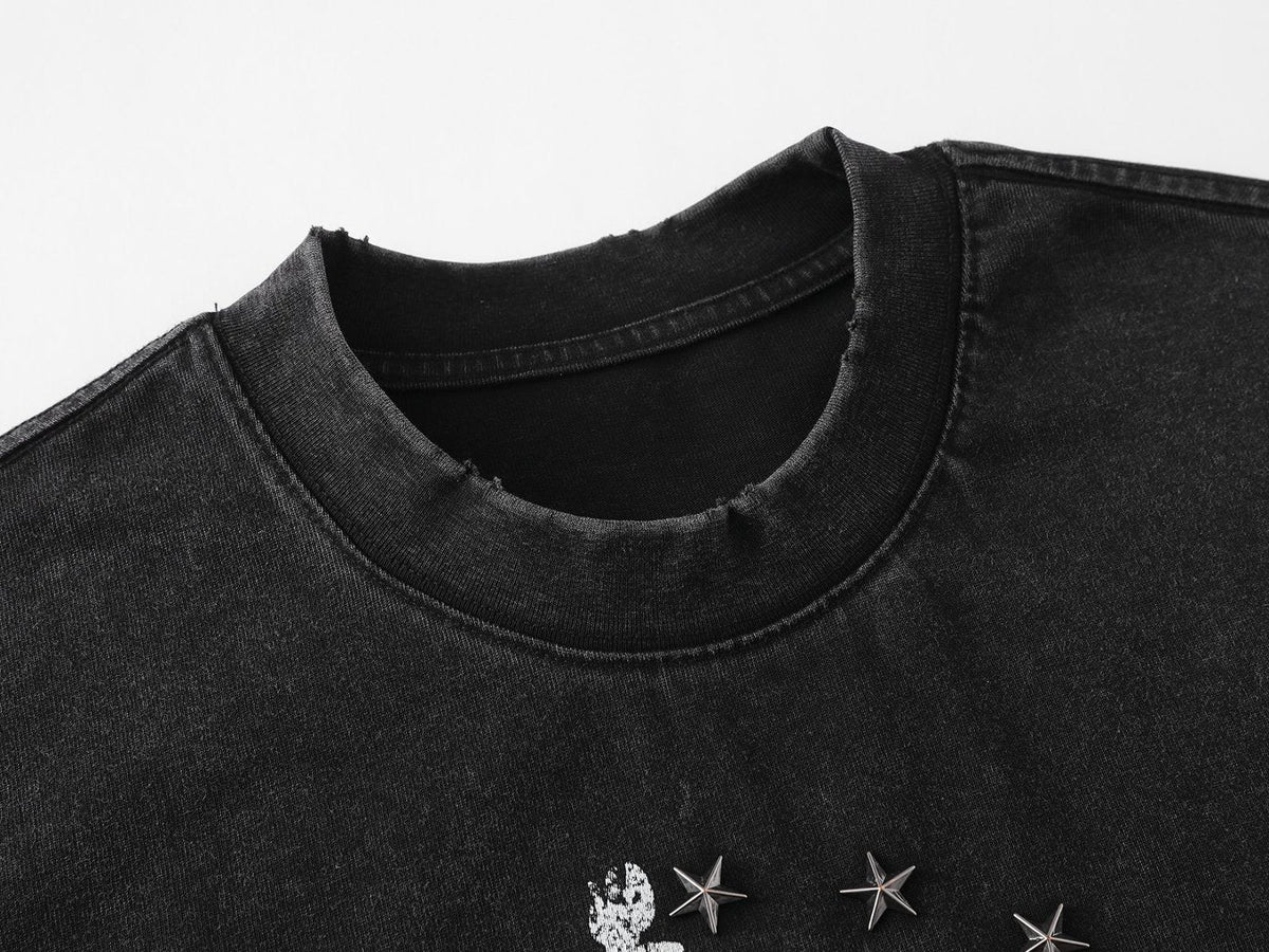 DAXUEN Oversized short-sleeved T-shirt with Statue of Liberty graphic