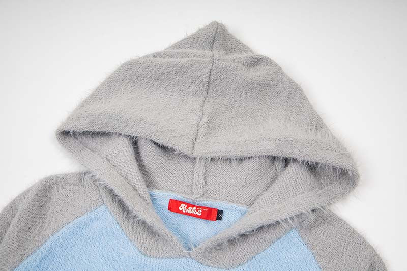 DAXUEN Hooded sweater with cartoon graphics and contrasting sleeves