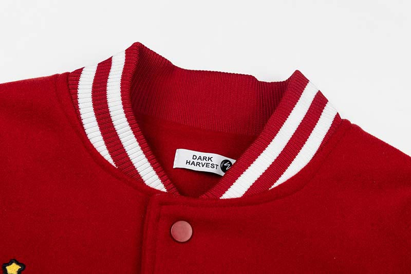 DAXUEN Relaxed fit varsity jacket with embroidered graphics