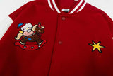 DAXUEN Relaxed fit varsity jacket with embroidered graphics