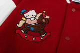 DAXUEN Relaxed fit varsity jacket with embroidered graphics