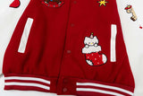 DAXUEN Relaxed fit varsity jacket with embroidered graphics