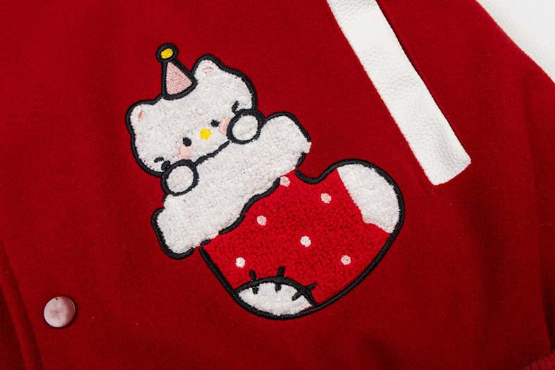 DAXUEN Relaxed fit varsity jacket with embroidered graphics