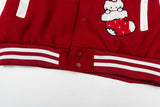 DAXUEN Relaxed fit varsity jacket with embroidered graphics