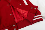 DAXUEN Relaxed fit varsity jacket with embroidered graphics