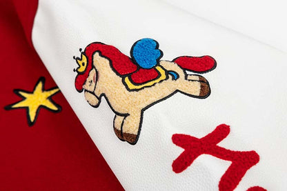 DAXUEN Relaxed fit varsity jacket with embroidered graphics