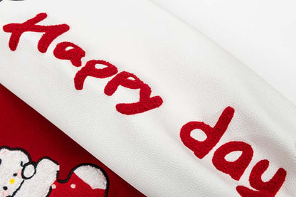 DAXUEN Relaxed fit varsity jacket with embroidered graphics