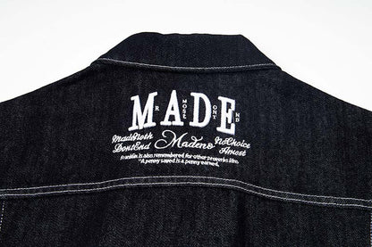 DAXUEN Oversized denim jacket with embroidery and pockets