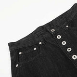 DAXUEN High-waisted wide-leg jeans in dark grey wash