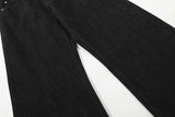 DAXUEN High-waisted wide-leg jeans in dark grey wash
