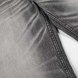 DAXUEN Distressed high-waisted wide-leg jeans in washed black denim