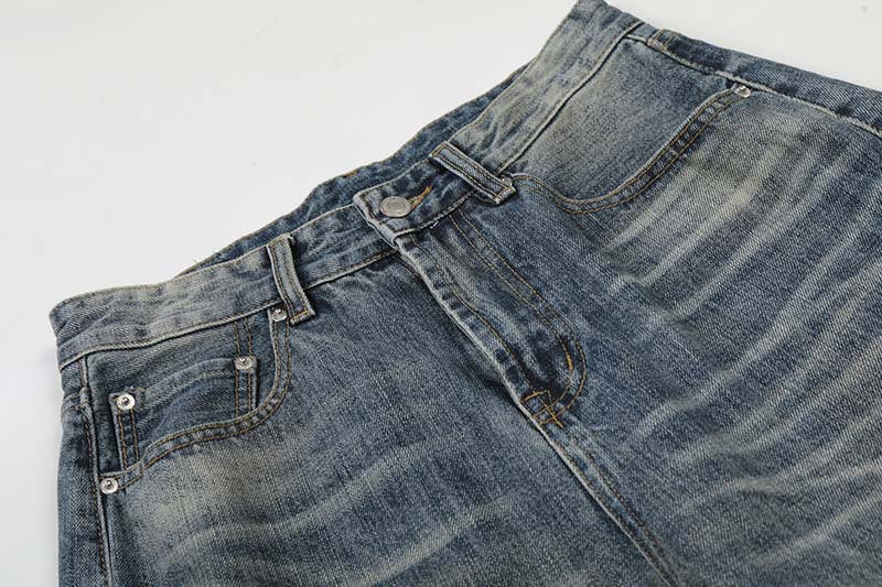 DAXUEN High-waisted wide-leg jeans in faded medium blue denim