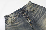 DAXUEN Distressed wide-leg high-waisted jeans