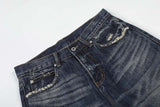 DAXUEN Distressed wide-leg jeans in dark blue wash