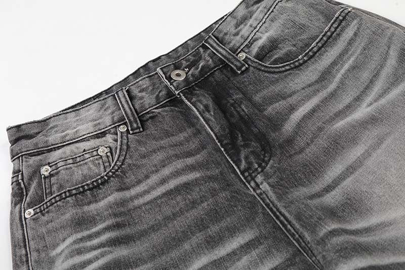 DAXUEN Distressed high-waisted wide-leg jeans in washed black denim