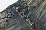 DAXUEN Distressed wide-leg high-waisted jeans