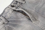 DAXUEN Distressed wide-leg jeans in washed grey denim