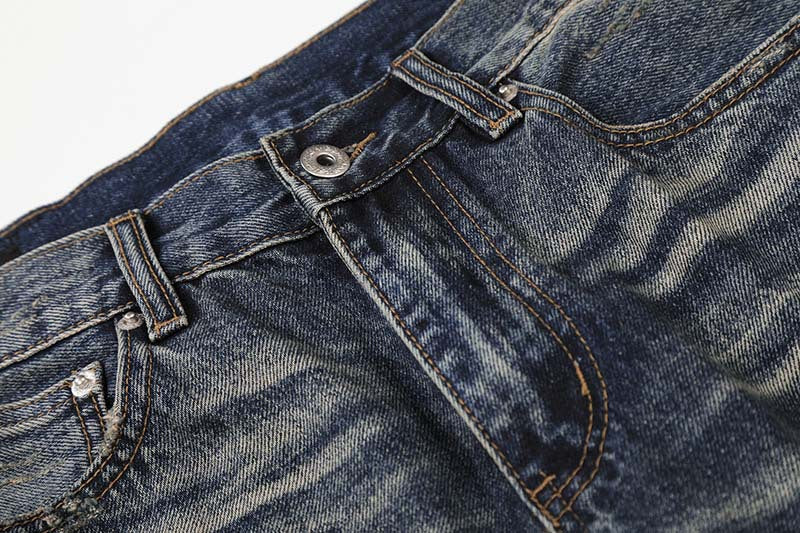 DAXUEN Distressed wide-leg jeans in dark blue wash