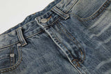DAXUEN High-waisted wide-leg jeans in faded medium blue denim