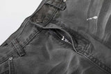 DAXUEN Faded charcoal paint-splatter wide-leg denim jeans