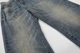 DAXUEN High-waisted wide-leg jeans in faded medium blue denim