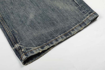 DAXUEN Distressed wide-leg high-waisted jeans
