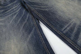 DAXUEN Distressed wide-leg jeans in dark blue wash