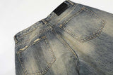 DAXUEN Distressed wide-leg high-waisted jeans